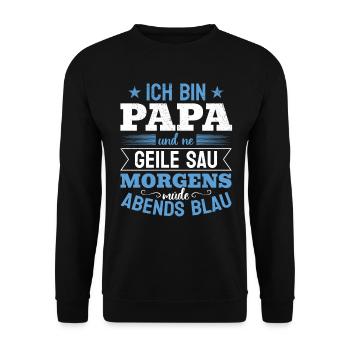 Je suis papa et un - drôle de papa pour la fête des pères - Sweat-shirt Unisexe - noir - Devant - Alina (178cm) & Michal (187cm)
