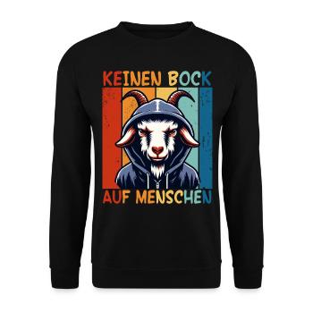 Schwarzer Humor Keinen Bock Auf Menschen Sarkasmus - Unisex Pullover - Schwarz - Vorne - Alina (178cm) & Michal (187cm)