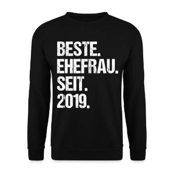 Meilleure épouse de la Saint-Valentin depuis 2019 - Sweat-shirt Unisexe - noir - Devant - Alina (178cm) & Michal (187cm)