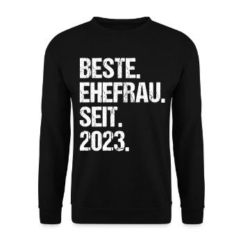 Meilleure épouse de la Saint-Valentin depuis 2023 - Sweat-shirt Unisexe - noir - Devant - Alina (178cm) & Michal (187cm)