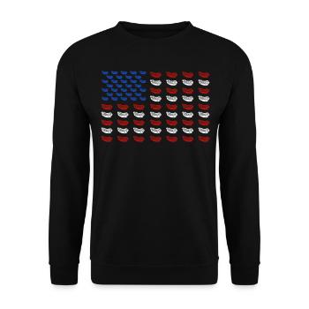 Hot-dog Adulte Drapeau américain - Sweat-shirt Unisexe - noir - Devant - Alina (178cm) & Michal (187cm)