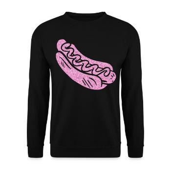 Hot Dog Adult Pink Diamonds - Unisex Sweatshirt - black - Front - Alina (178cm) & Michal (187cm)