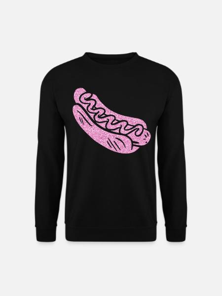 Hot Dog Adult Pink Diamonds - Unisex Pullover - Schwarz