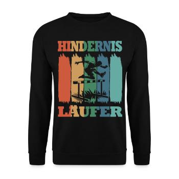 Obstacle course track and field athlete hurdler - Unisex Sweatshirt - black - Front - Alina (178cm) & Michal (187cm)