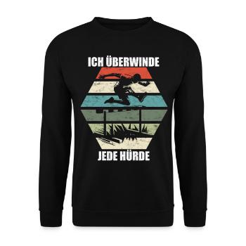 Obstacle course track and field athlete hurdler - Unisex Sweatshirt - black - Front - Alina (178cm) & Michal (187cm)