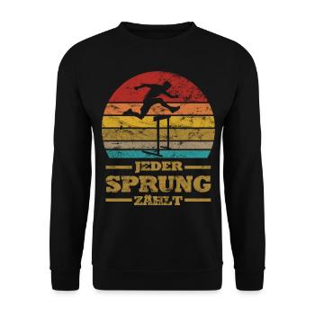 Obstacle course track and field athlete hurdler - Unisex Sweatshirt - black - Front - Alina (178cm) & Michal (187cm)