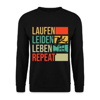 Obstacle course track and field athlete hurdler - Unisex Sweatshirt - black - Front - Alina (178cm) & Michal (187cm)