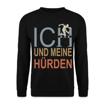 Obstacle course track and field athlete hurdler - Unisex Sweatshirt - black - Front - Alina (178cm) & Michal (187cm)