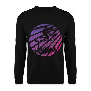 Obstacle course track and field athlete hurdler - Unisex Sweatshirt - black - Front - Alina (178cm) & Michal (187cm)