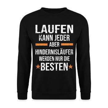 Obstacle course track and field athlete hurdler - Unisex Sweatshirt - black - Front - Alina (178cm) & Michal (187cm)