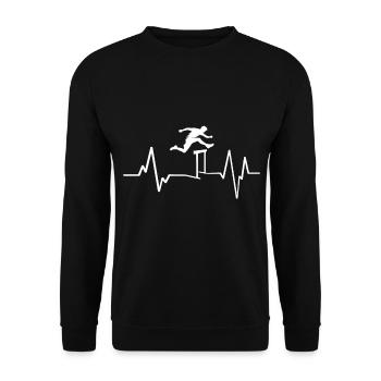 Obstacle course track and field athlete hurdler - Unisex Sweatshirt - black - Front - Alina (178cm) & Michal (187cm)
