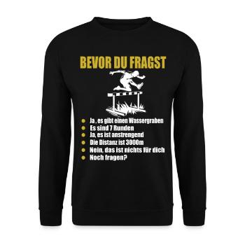 Obstacle course track and field athlete hurdler - Unisex Sweatshirt - black - Front - Alina (178cm) & Michal (187cm)