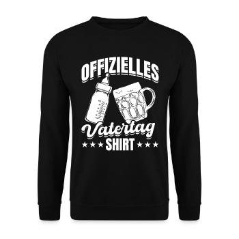 Chemise officielle de la fête des pères Papa Fête des pères Père - Sweat-shirt Unisexe - noir - Devant - Alina (178cm) & Michal (187cm)