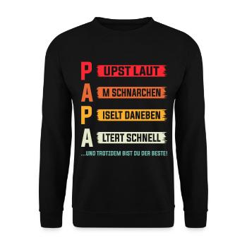 Idées amusantes pour la fête des pères Papa drôle - Sweat-shirt Unisexe - noir - Devant - Alina (178cm) & Michal (187cm)