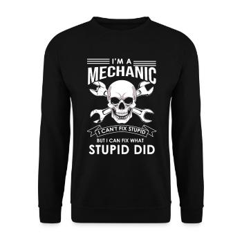Mécanicien automobile, mécatronicien, technicien tournevis, dictons - Sweat-shirt Unisexe - noir - Devant - Alina (178cm) & Michal (187cm)