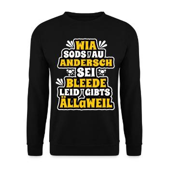Dicton souabe bleede leid älleweil - Sweat-shirt Unisexe - noir - Devant - Alina (178cm) & Michal (187cm)