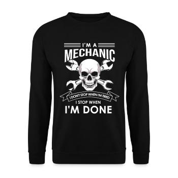 Mécanicien automobile, mécatronicien, technicien tournevis, dictons - Sweat-shirt Unisexe - noir - Devant - Alina (178cm) & Michal (187cm)