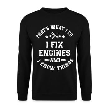 Mécanicien automobile, mécatronicien, technicien tournevis, dictons - Sweat-shirt Unisexe - noir - Devant - Alina (178cm) & Michal (187cm)