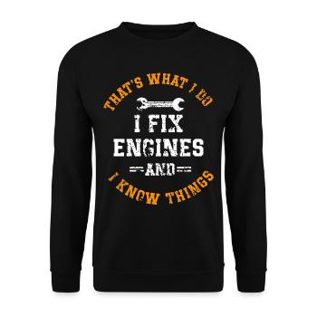 Mécanicien automobile, mécatronicien, technicien tournevis, dictons - Sweat-shirt Unisexe - noir - Devant - Alina (178cm) & Michal (187cm)
