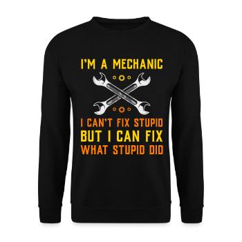 Mécanicien automobile, mécatronicien, technicien tournevis, dictons - Sweat-shirt Unisexe - noir - Devant - Alina (178cm) & Michal (187cm)