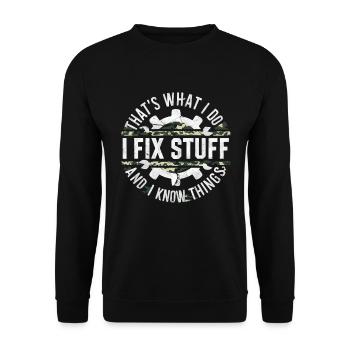 Mécanicien automobile, mécatronicien, technicien tournevis, paroles - Sweat-shirt Unisexe - noir - Devant - Alina (178cm) & Michal (187cm)
