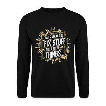 Mécanicien automobile, mécatronicien, technicien tournevis, paroles - Sweat-shirt Unisexe - noir - Devant - Alina (178cm) & Michal (187cm)