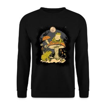 Grenouille Grenouilles Amphibiens Champignons Nature - Sweat-shirt Unisexe - noir - Devant - Alina (178cm) & Michal (187cm)