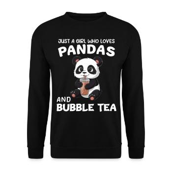 Panda Panda Bear Funny - Unisex Sweatshirt - black - Front - Alina (178cm) & Michal (187cm)