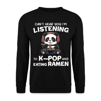 Panda Panda Bear Funny - Unisex Sweatshirt - black - Front - Alina (178cm) & Michal (187cm)
