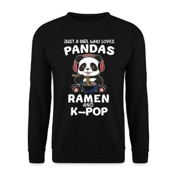 Panda Panda Bear Funny - Unisex Sweatshirt - black - Front - Alina (178cm) & Michal (187cm)