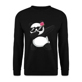 Panda Panda Bear Funny - Unisex Sweatshirt - black - Front - Alina (178cm) & Michal (187cm)