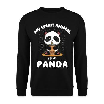 Panda Panda Bear Funny - Unisex Sweatshirt - black - Front - Alina (178cm) & Michal (187cm)