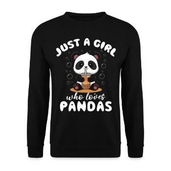 Panda Panda Bear Funny - Unisex Sweatshirt - black - Front - Alina (178cm) & Michal (187cm)