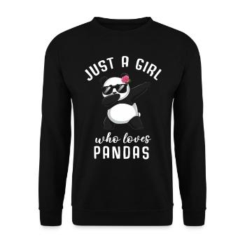 Panda Panda Bear Funny - Unisex Sweatshirt - black - Front - Alina (178cm) & Michal (187cm)