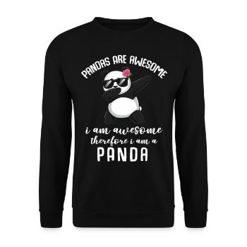Panda Panda Bear Funny - Unisex Sweatshirt - black - Front - Alina (178cm) & Michal (187cm)
