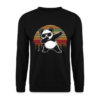 Panda Panda Bear Funny - Unisex Sweatshirt - black - Front - Alina (178cm) & Michal (187cm)