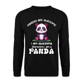 Panda Panda Bear Funny - Unisex Sweatshirt - black - Front - Alina (178cm) & Michal (187cm)