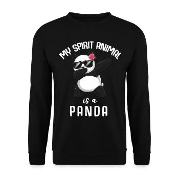 Panda Panda Bear Funny - Unisex Sweatshirt - black - Front - Alina (178cm) & Michal (187cm)