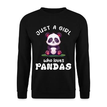 Panda Panda Bear Funny - Unisex Sweatshirt - black - Front - Alina (178cm) & Michal (187cm)