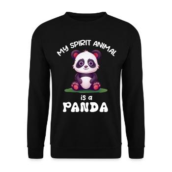 Panda Panda Bear Funny - Unisex Sweatshirt - black - Front - Alina (178cm) & Michal (187cm)