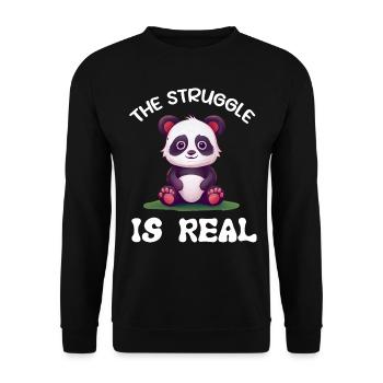 Panda Panda Bear Funny - Unisex Sweatshirt - black - Front - Alina (178cm) & Michal (187cm)
