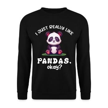 Panda Panda Bear Funny - Unisex Sweatshirt - black - Front - Alina (178cm) & Michal (187cm)