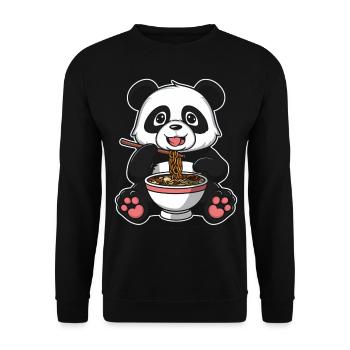 Panda Panda Bear Funny - Unisex Sweatshirt - black - Front - Alina (178cm) & Michal (187cm)