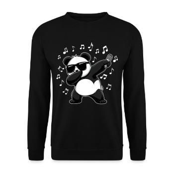 Panda Panda Bear Funny - Unisex Sweatshirt - black - Front - Alina (178cm) & Michal (187cm)