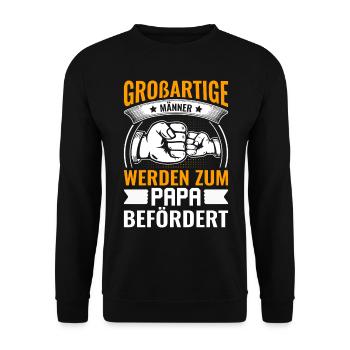 De grands hommes sont promus au rang de papa - Va - Sweat-shirt Unisexe - noir - Devant - Alina (178cm) & Michal (187cm)