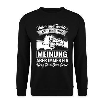 Père et fille - Idées pour la fête des pères pour papa - Sweat-shirt Unisexe - noir - Devant - Alina (178cm) & Michal (187cm)
