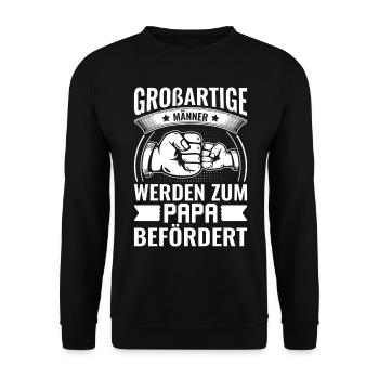 De grands hommes sont promus au rang de papa - Pa - Sweat-shirt Unisexe - noir - Devant - Alina (178cm) & Michal (187cm)