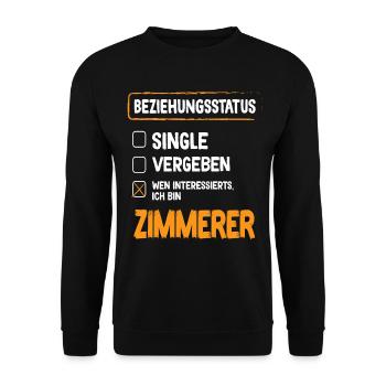 Zimmerer Beziehungsstatus - Unisex Pullover - Schwarz - Vorne - Alina (178cm) & Michal (187cm)