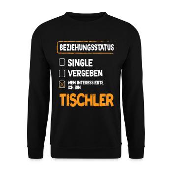 Tischler Beziehungsstatus - Unisex Pullover - Schwarz - Vorne - Alina (178cm) & Michal (187cm)