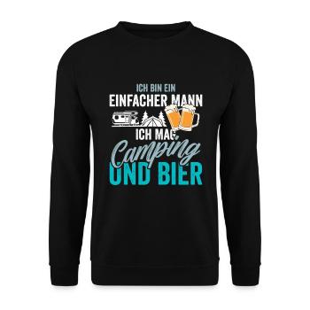 Camping und Bier - Unisex Pullover - Schwarz - Vorne - Alina (178cm) & Michal (187cm)